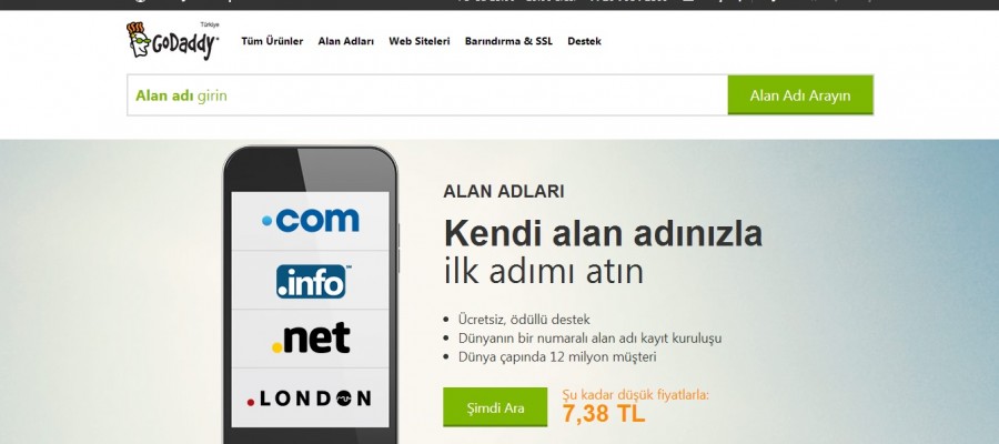 GoDaddy Türkçeleşti